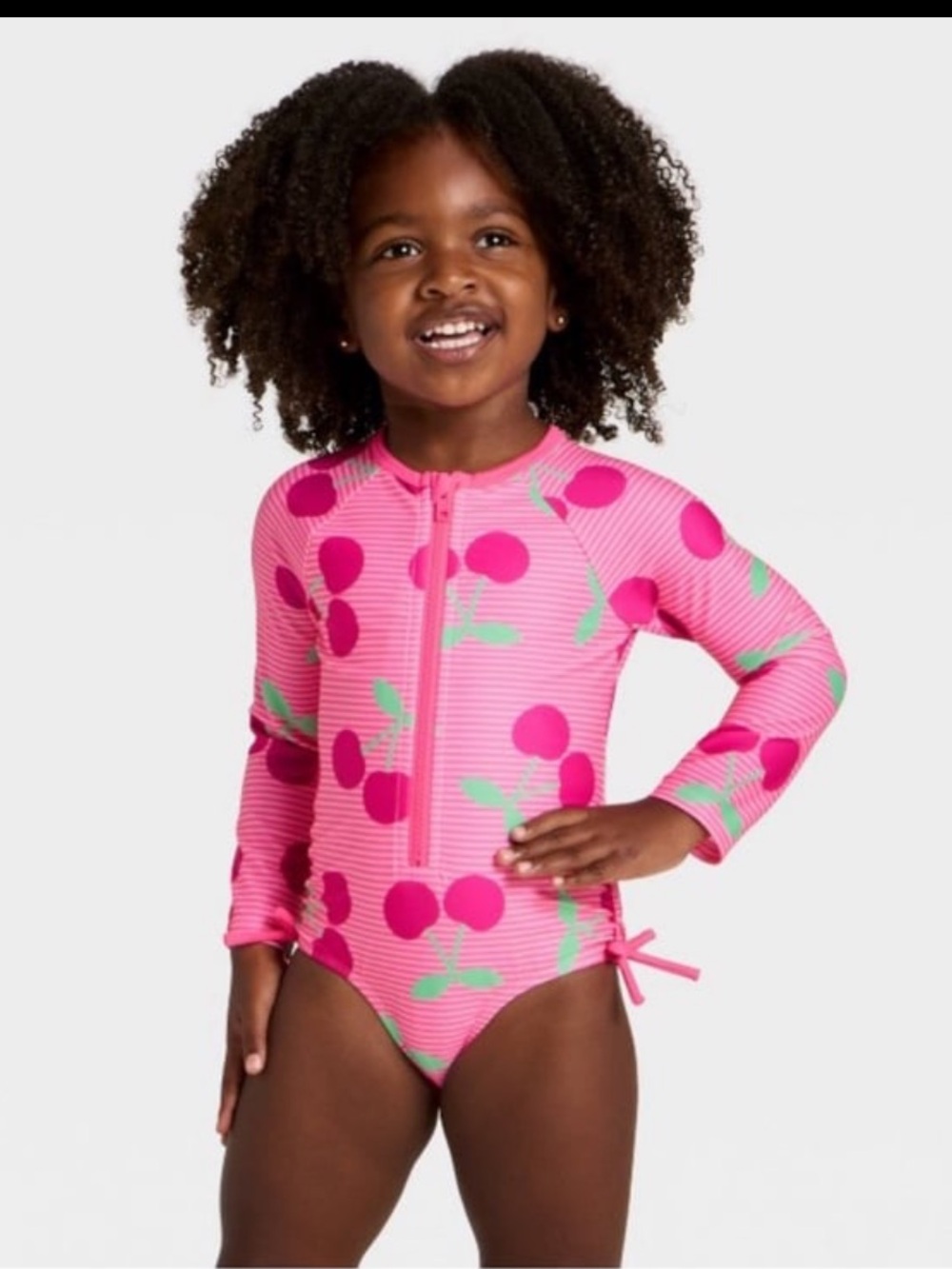 NWT Cat & Jack Toddler Girls' Long Sleeve One Piece Rash Guard Swimsuit 5T